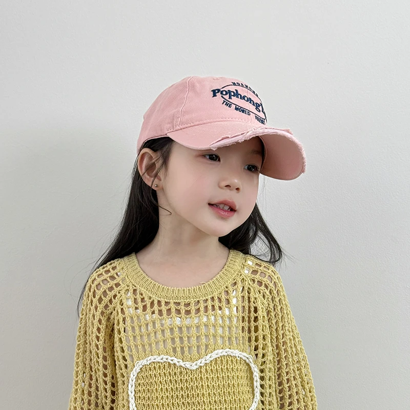 女童帽子春秋季薄款儿童棒球帽韩版洋气女孩遮阳户外鸭舌帽简约潮