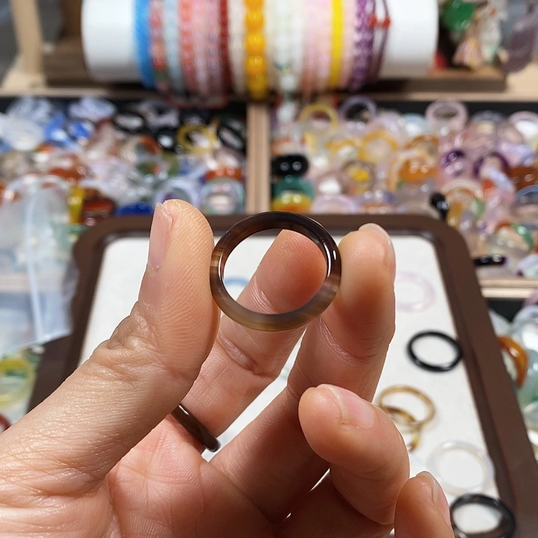 玛瑙/玉髓戒指未镶嵌·***?