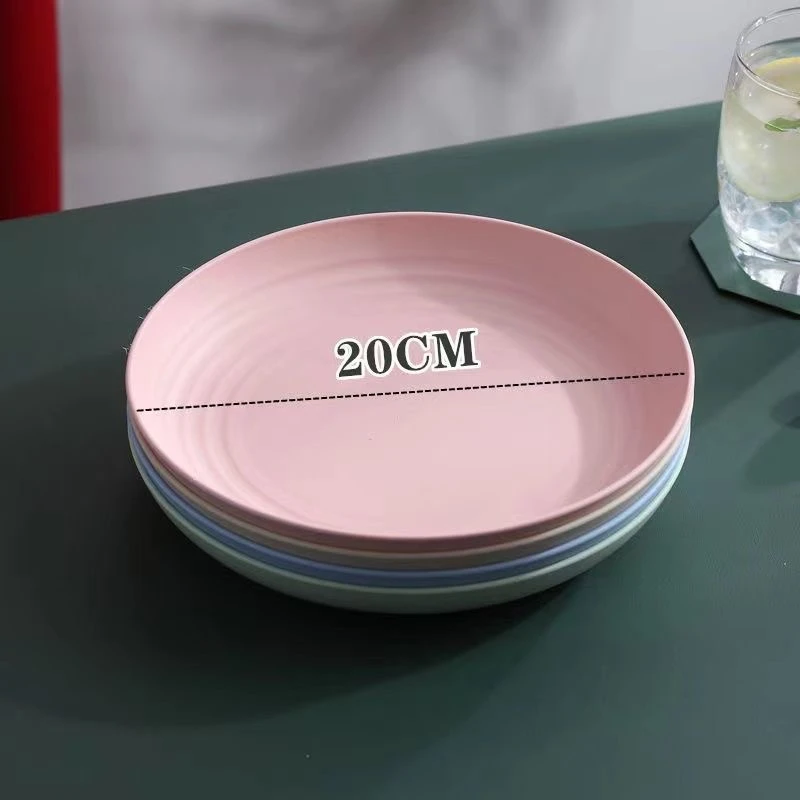 【新客专享】日式小麦秸秆装菜盘家用圆形大号盘加厚防烫防摔菜盘子