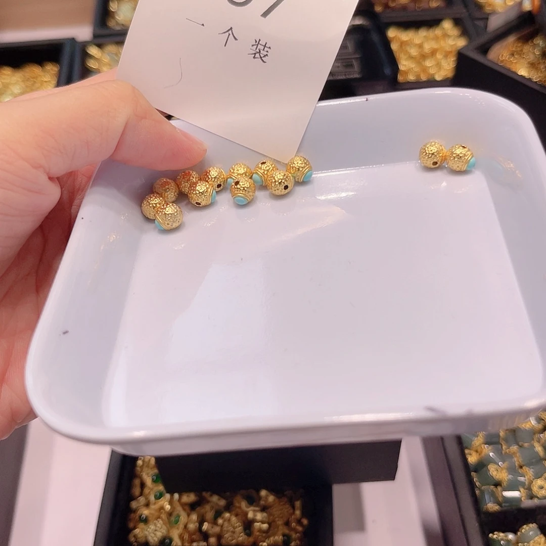 银S925镀金镶嵌水晶珠宝半成品97 。