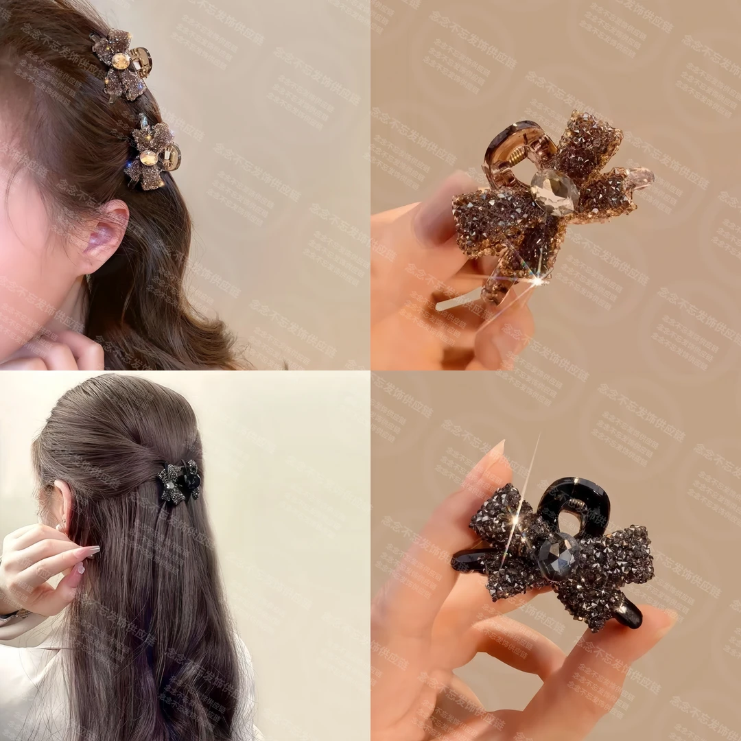2025新款镶钻蝴蝶结小发卡女气质刘海夹侧边碎发夹小巧精致小抓夹