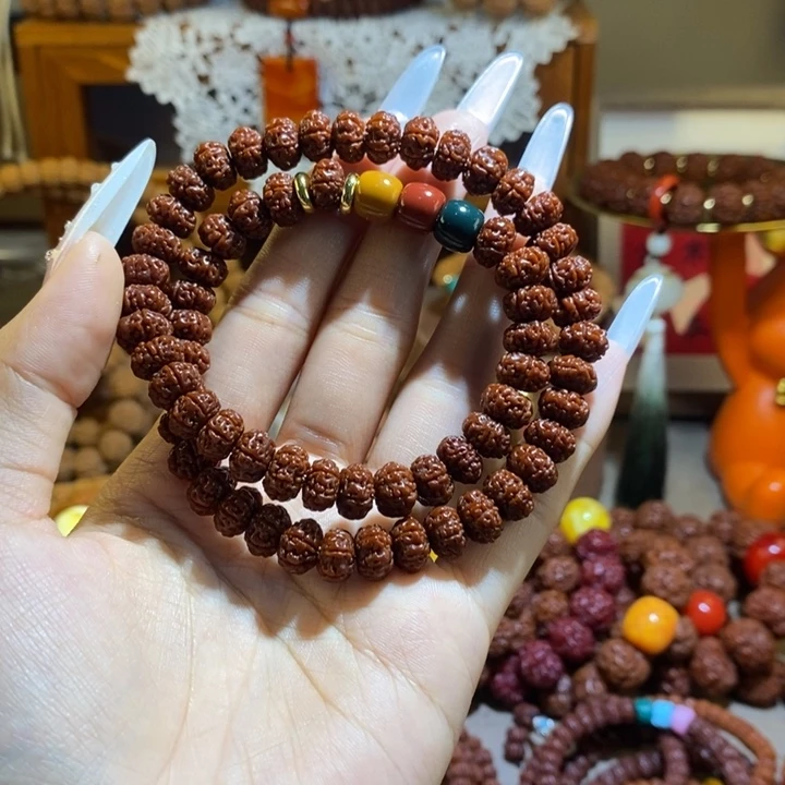 手串金刚菩提95玉华双圈红绿灯一物