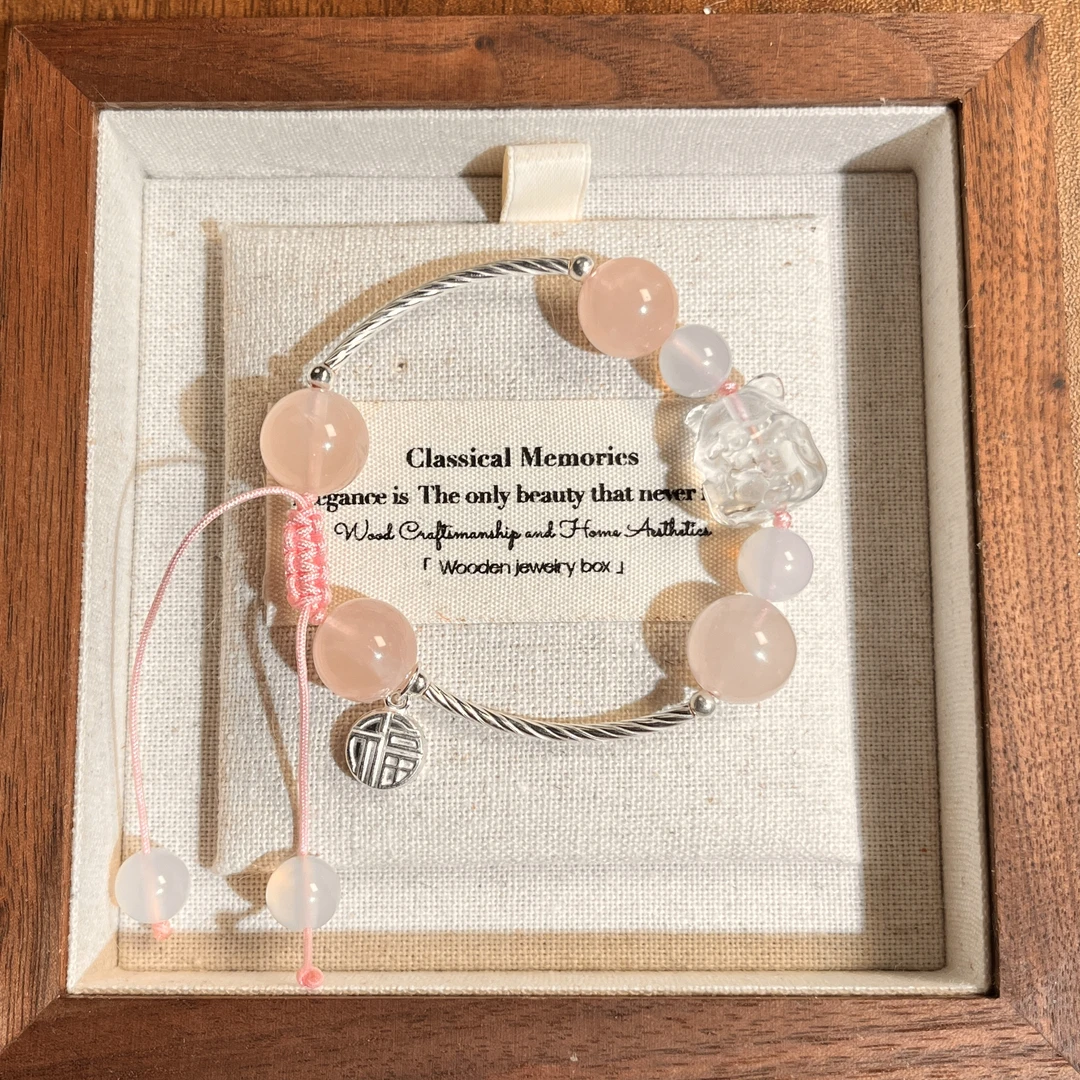 GP6068【初见狐狐】粉水晶s925玛瑙白水晶