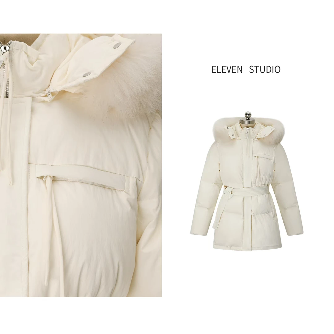 11wearing【闲事煮雨】90白鸭绒 新款气质设计感保羽绒服-69