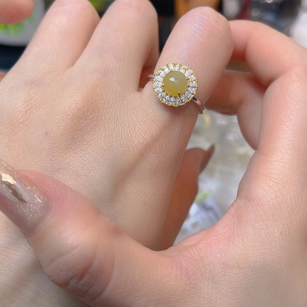 翡翠银S925镶嵌戒指