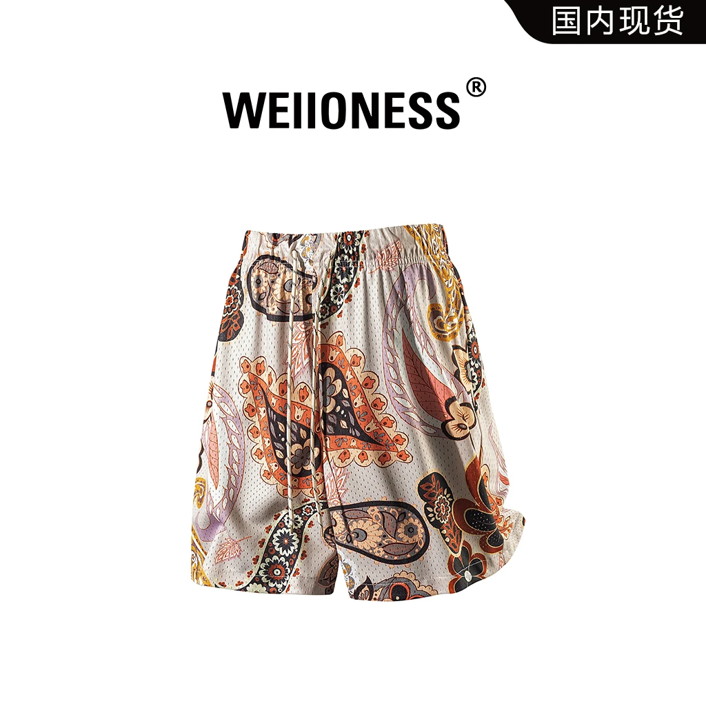 WEIIONESS短裤男士夏季薄款休闲度假风沙滩裤轻奢痞帅男装阔腿裤