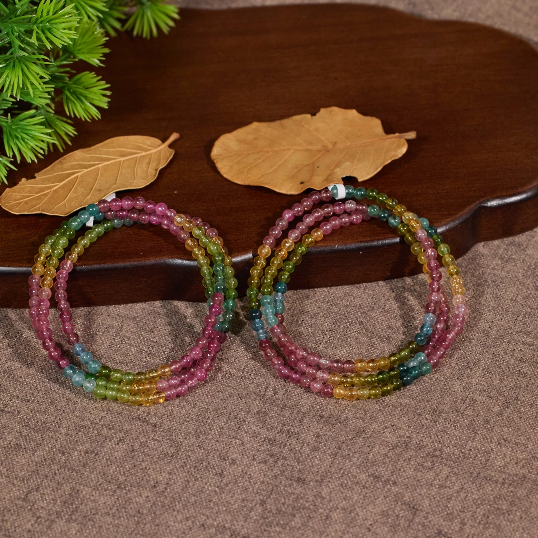 非遗好物分享【歪歪】碧玺三圈手串（卡3）（多样性发其一）E0120