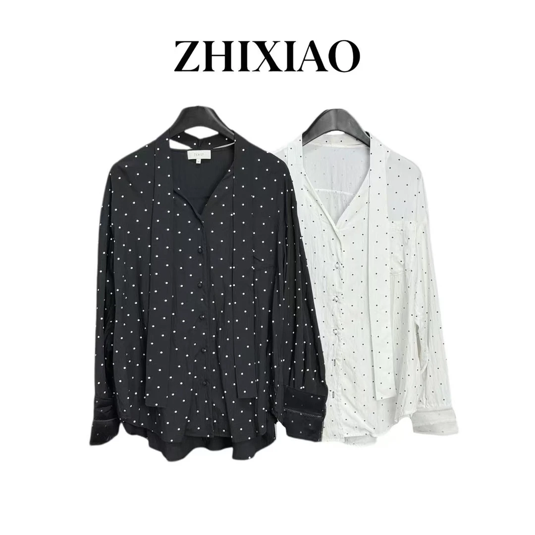 【ZHIXIAO】秋冬新款：波点长袖衬衫75005