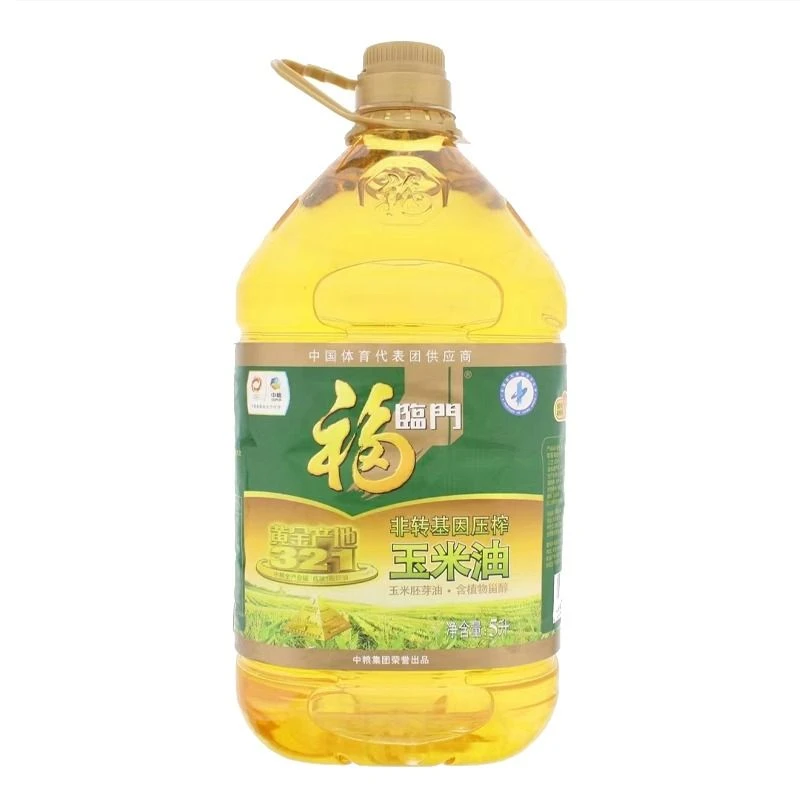 福临门黄金产地非转基因压榨玉米油5L/桶