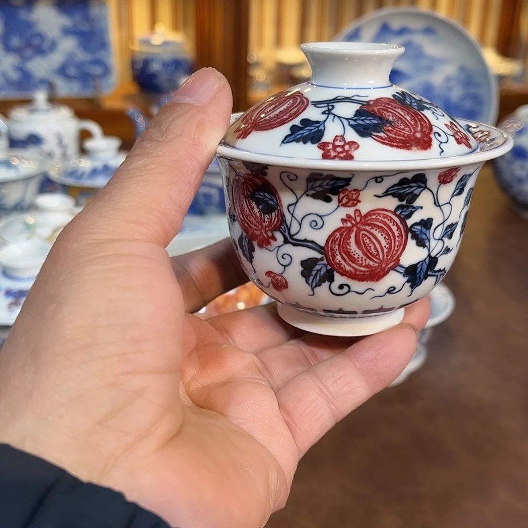 錡镇堂手工手绘盖碗