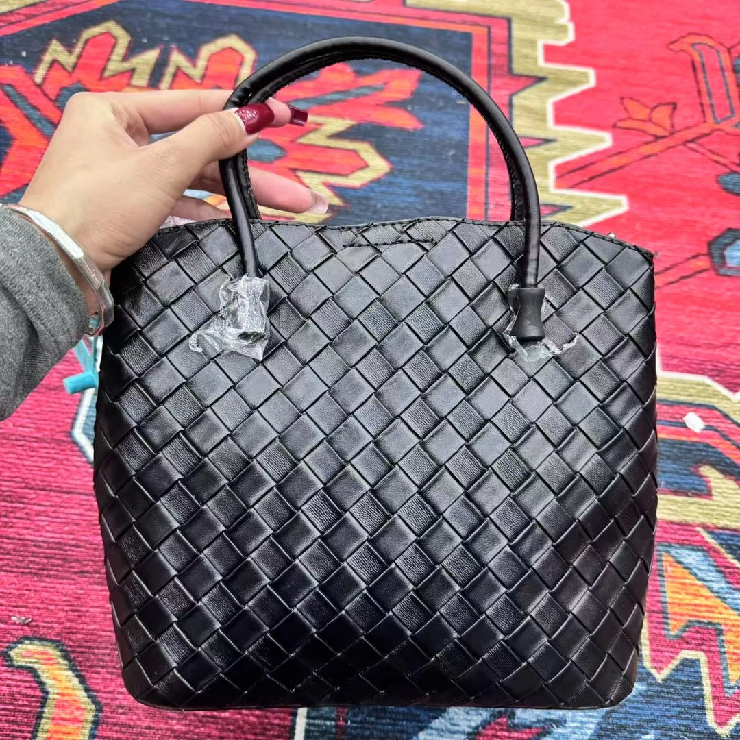 包包时尚休闲女士黑色编织大号经典单肩