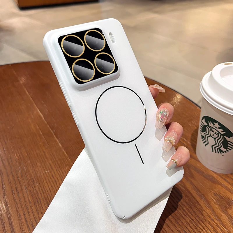 超薄裸机手感适用小米15pro手机壳15肤感磨砂14pro强磁吸带镜头膜