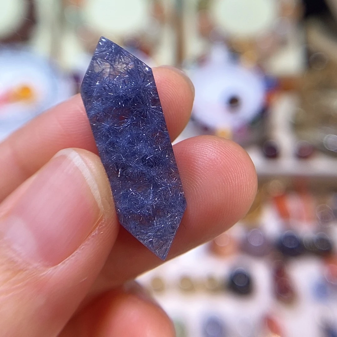 珠宝半成品未镶嵌水晶天然蓝发晶裸石