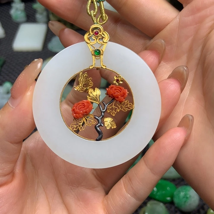 仙***子未镶嵌和田玉挂件