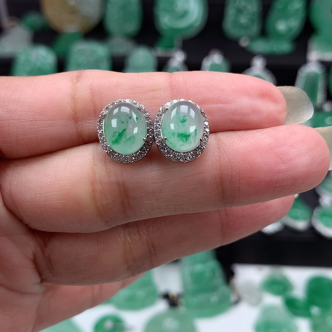 石英质玉（非洲翠）吊坠银S925镶嵌