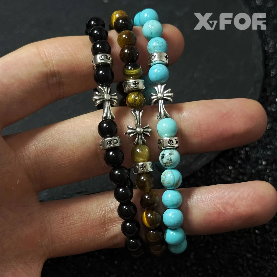 925银手链 【克罗系列】做旧复古十字手串手工时尚轻奢百搭男女手饰