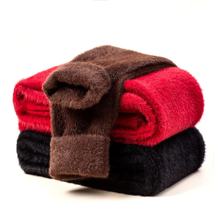 高档水貂绒毛裤男女士秋冬新款防寒情侣保暖裤纯色男女弹力打底裤