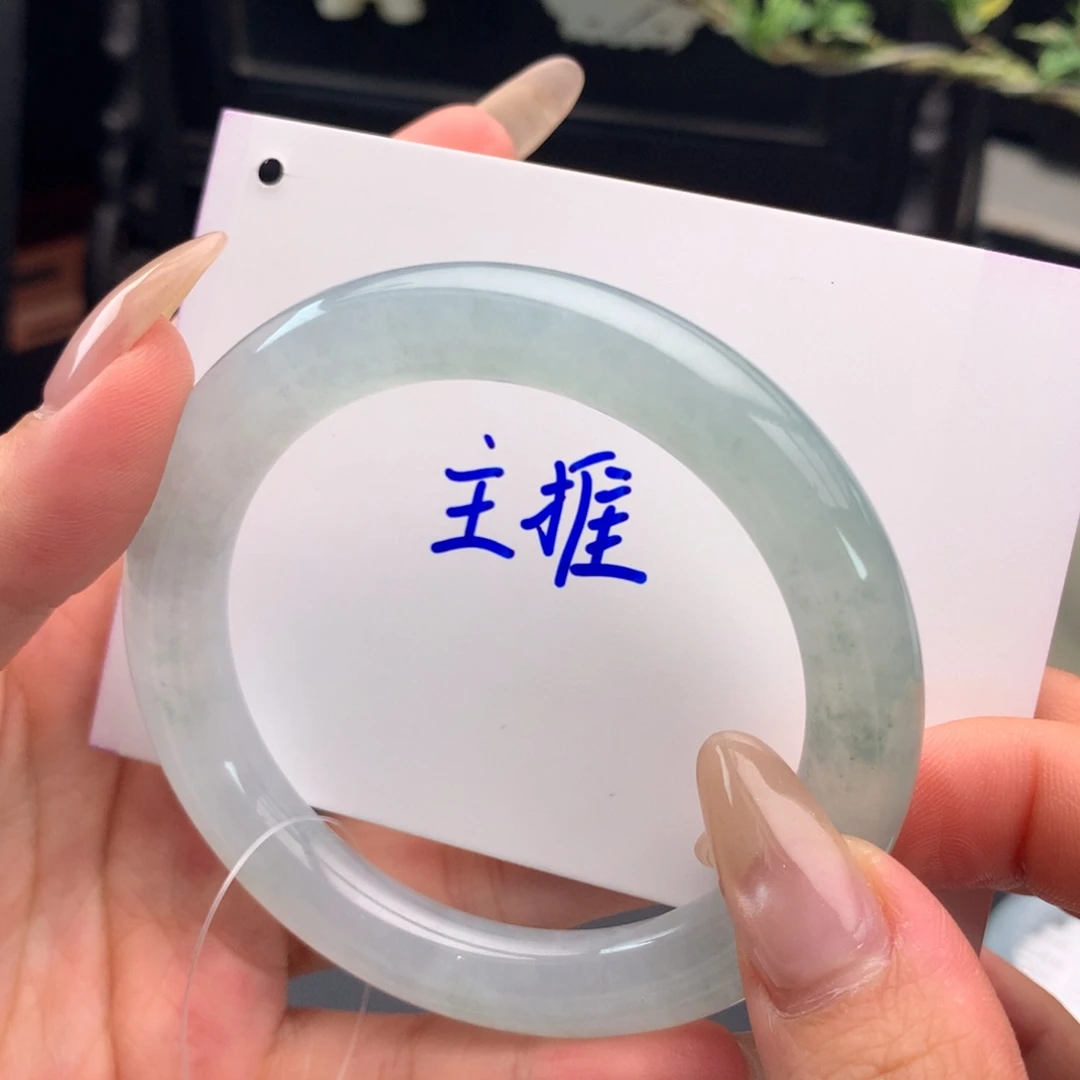 翡翠未镶嵌手镯006冰胶晴绿圆条