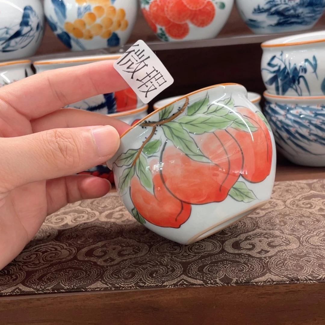 釉下手绘茶具微瑕