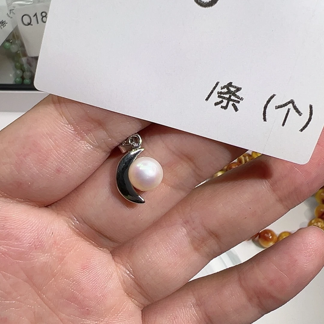 淡水珍珠耳饰银S925镶嵌Q186