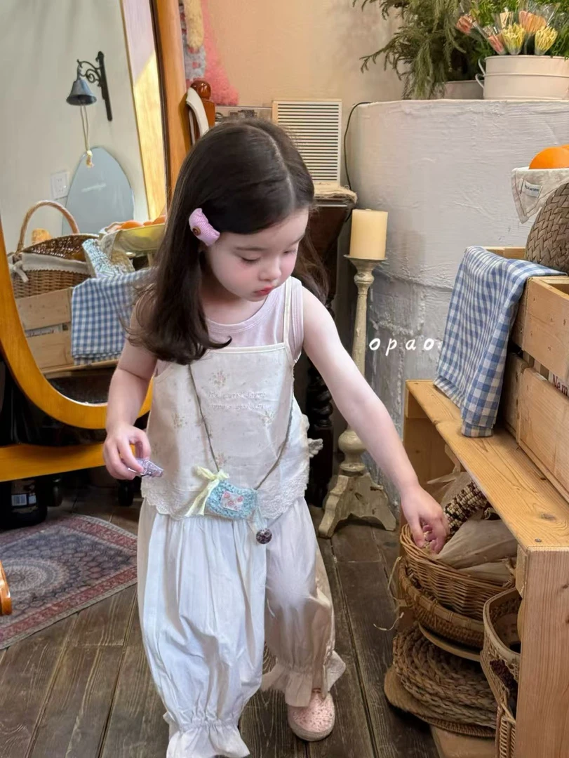 【泡家】25夏～女童抽褶灯笼裤8625