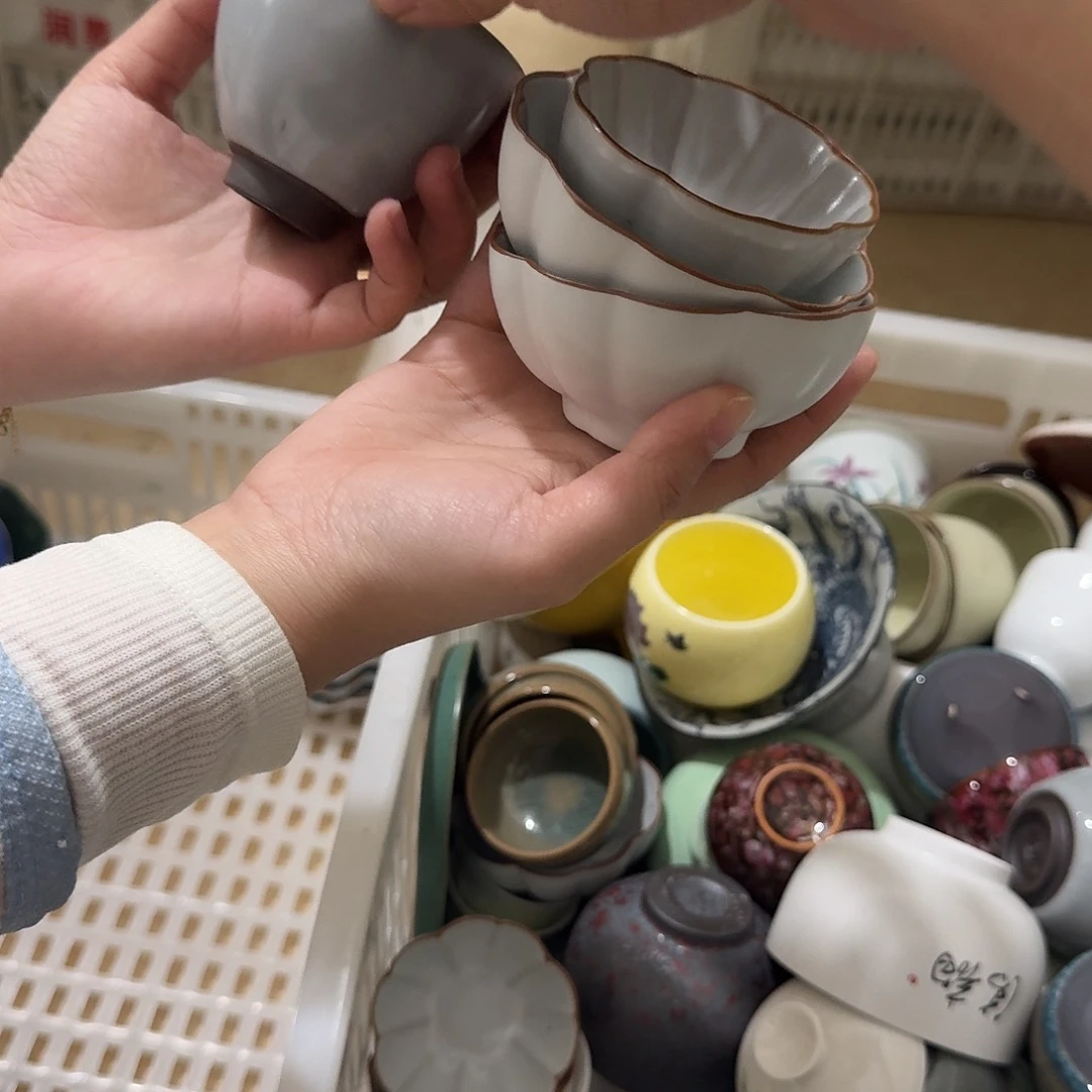 陶杯子瑕疵四个小杯组合