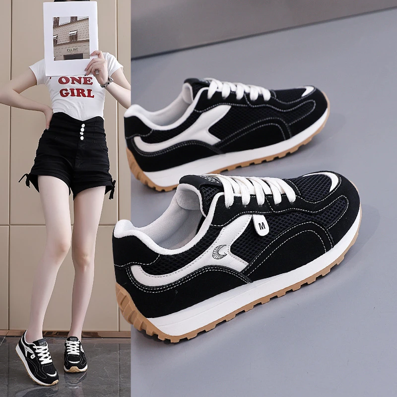 2025秋季新款复古爆款运动休闲鞋平底百搭德训鞋轻便阿甘鞋女902