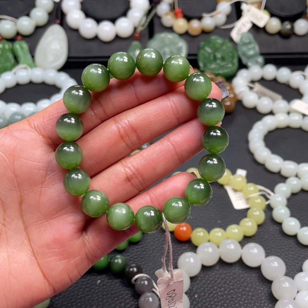 和田玉银S925镶嵌手链