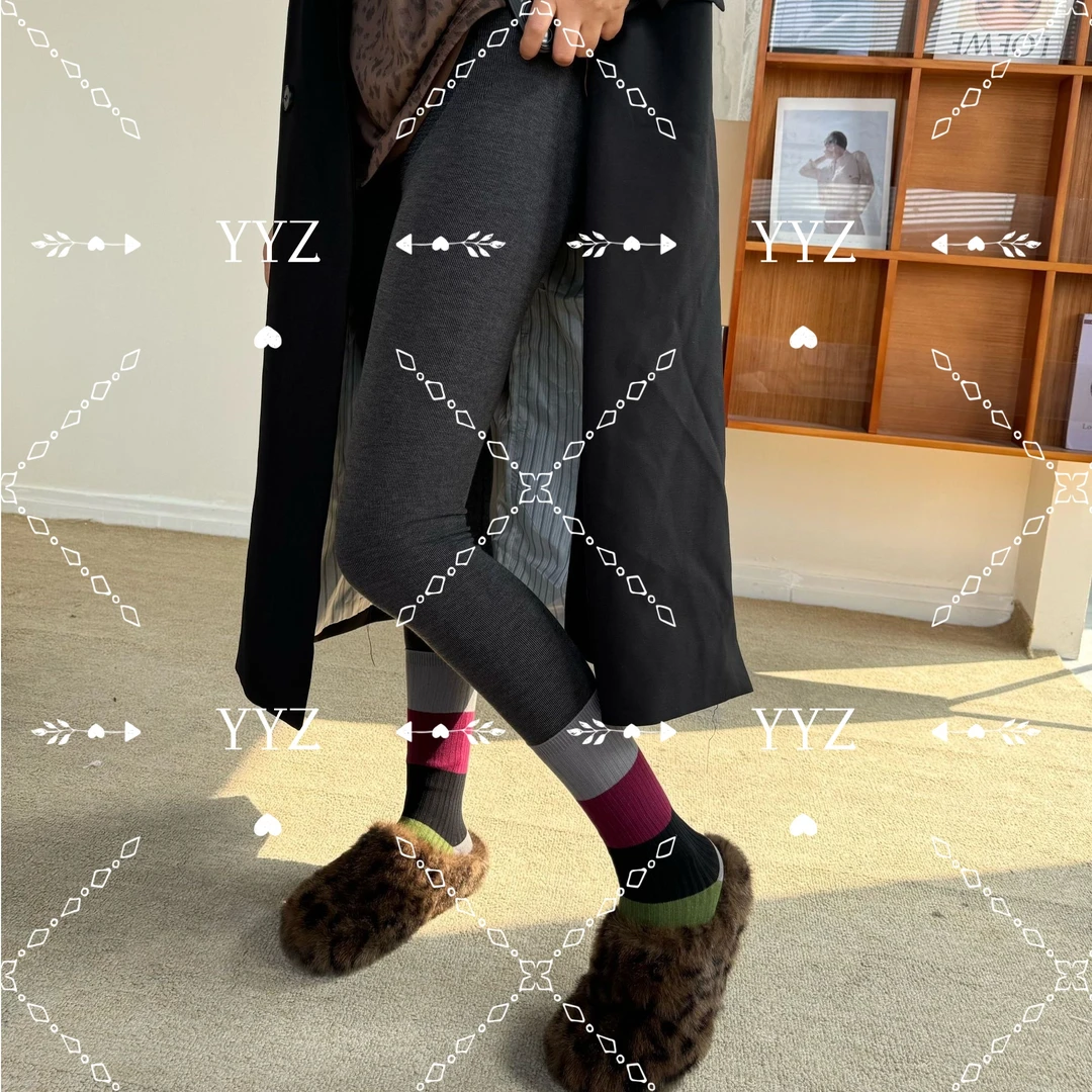 【青青专属】不卷边不掉档460g高腰款miu系显瘦保暖加厚棉芭比7707