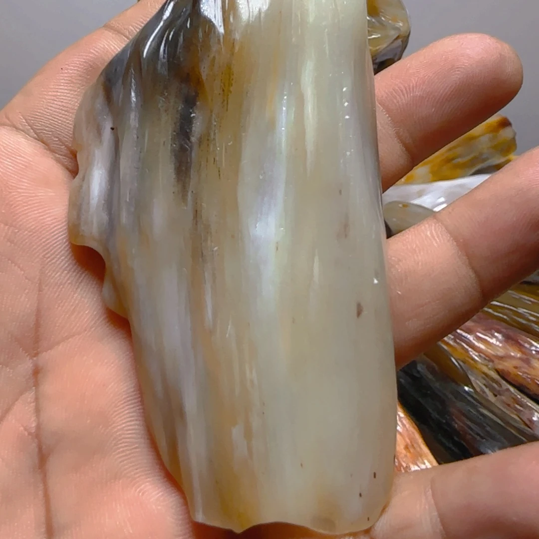 硅化玉未镶嵌手把