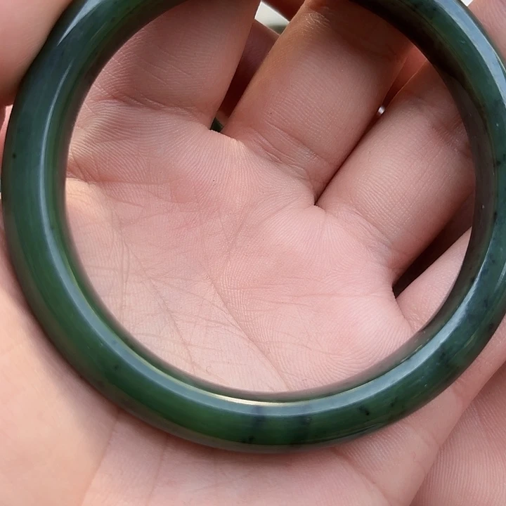 和田玉手镯未镶嵌和田玉碧玉手镯新疆圈口62