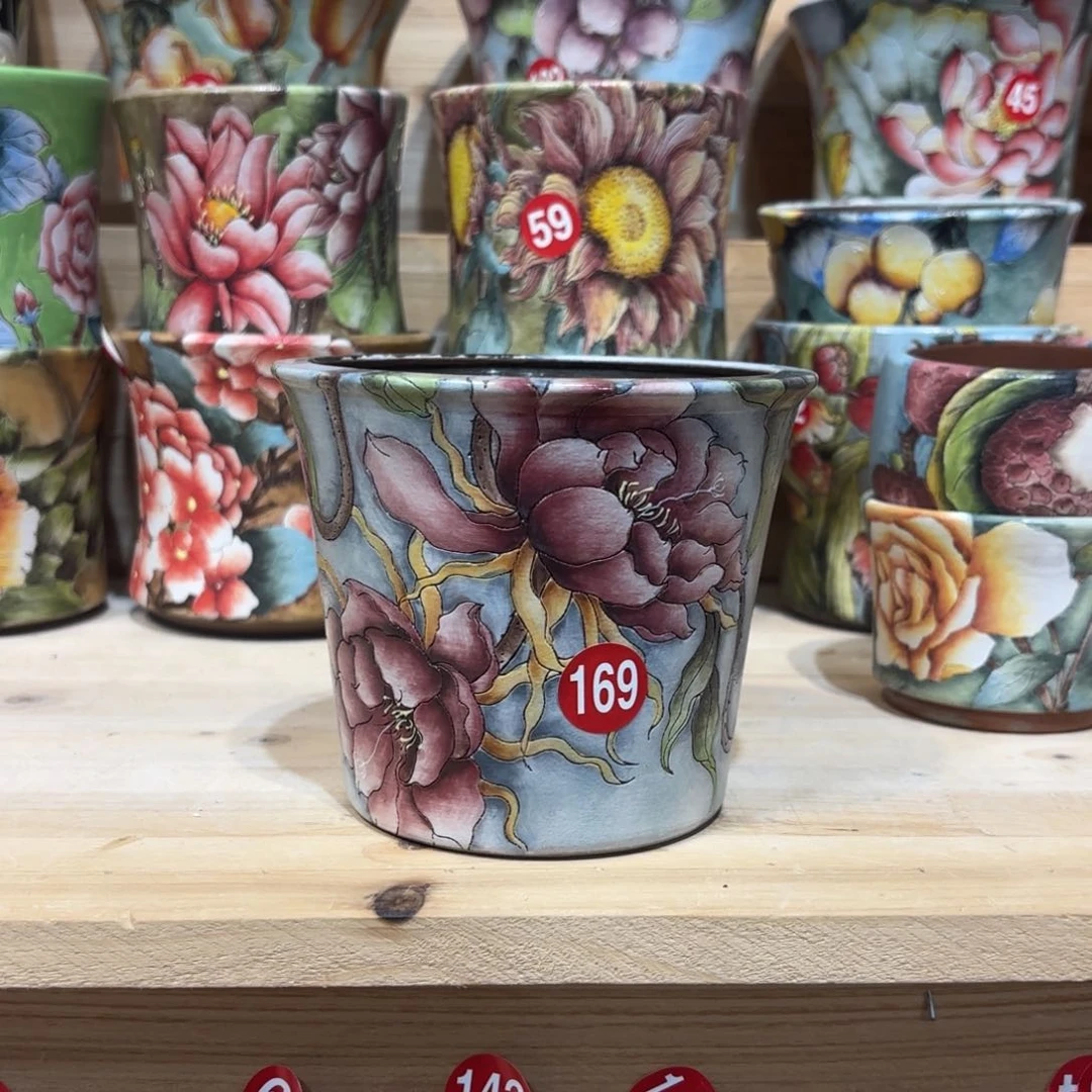 紫砂花盆景德镇手绘花盆陶瓷10/10