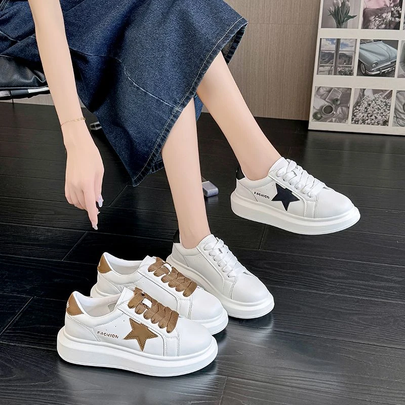 校园风~新款侧边星星百搭拼色厚底休闲鞋S838