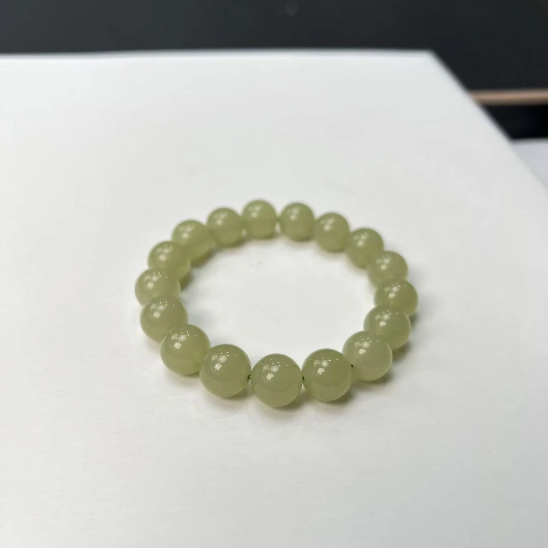 青海料黄口和田玉卡12mm手串A0148