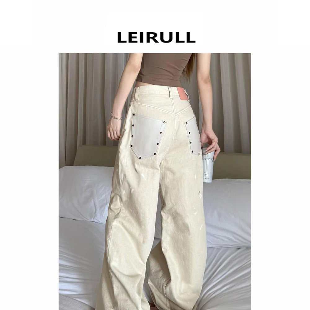 【蕾子】Ac2023系列白色皮口袋泼墨裤 正确版本