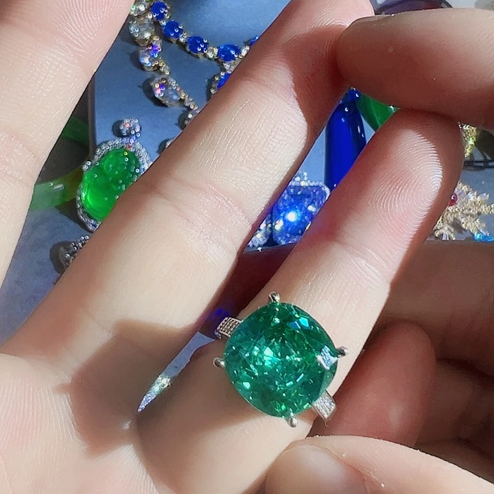 钨金红色蓝色满钻镶嵌