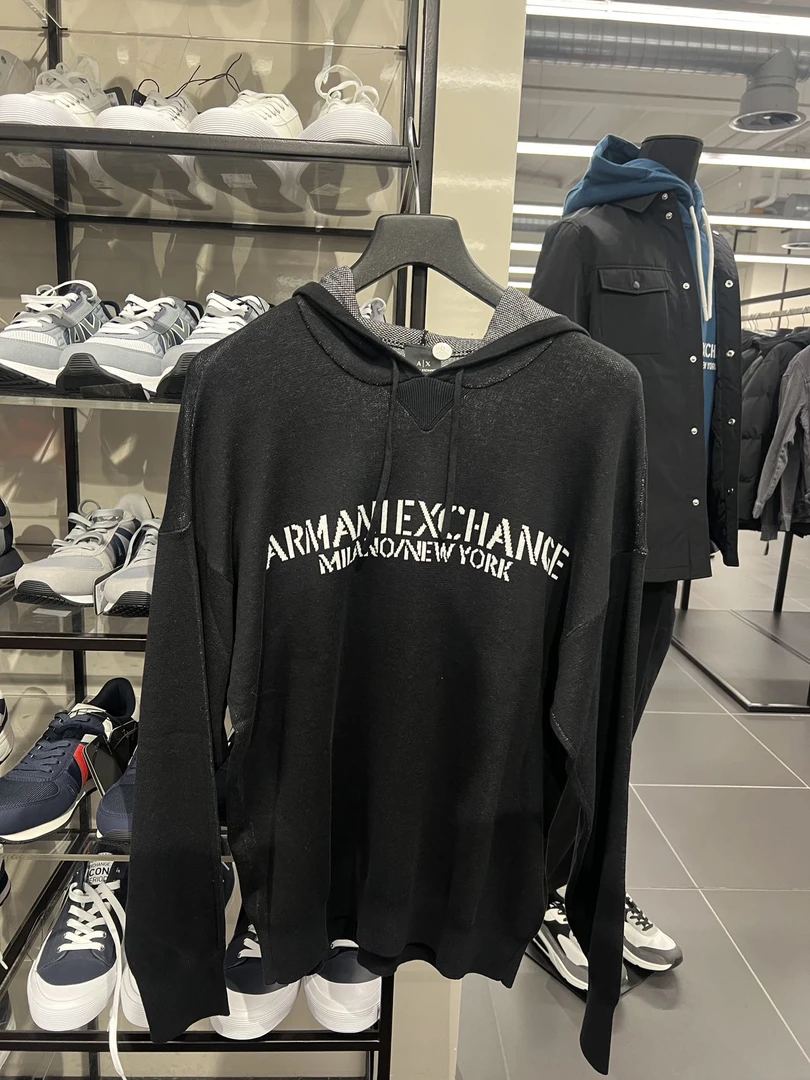 AX 阿玛尼男士经典Logo带帽棉毛衫 不退换