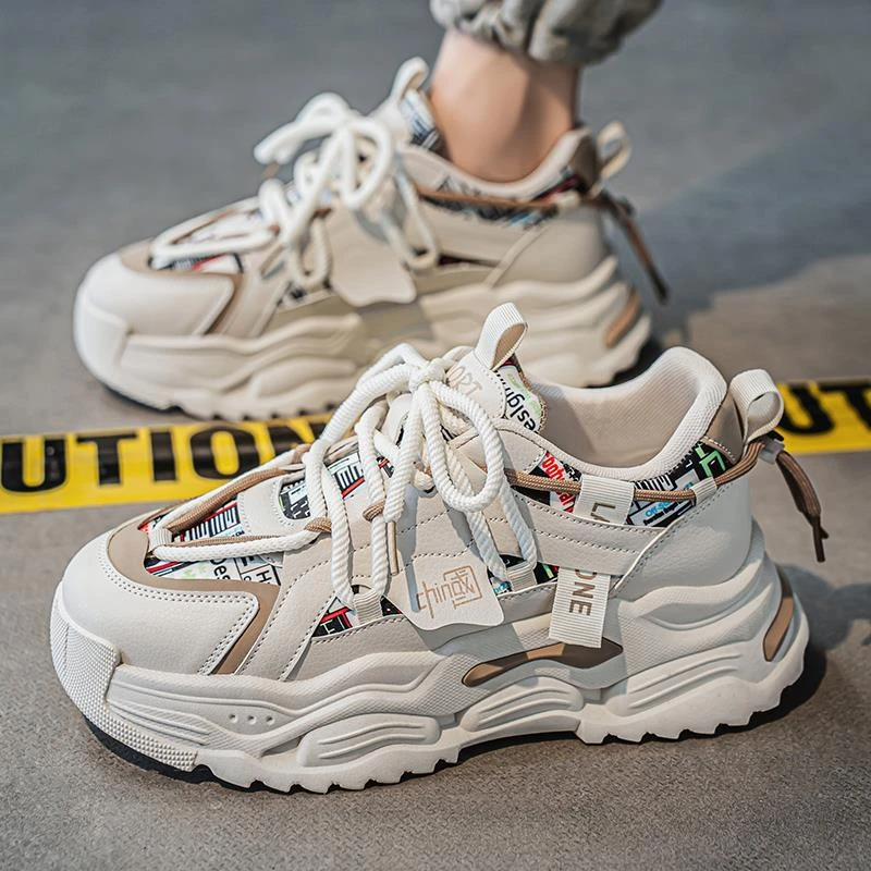 【奥莱撤柜】季2025新款青少年高级感潮牌高帮运动鞋百搭厚底老爹鞋