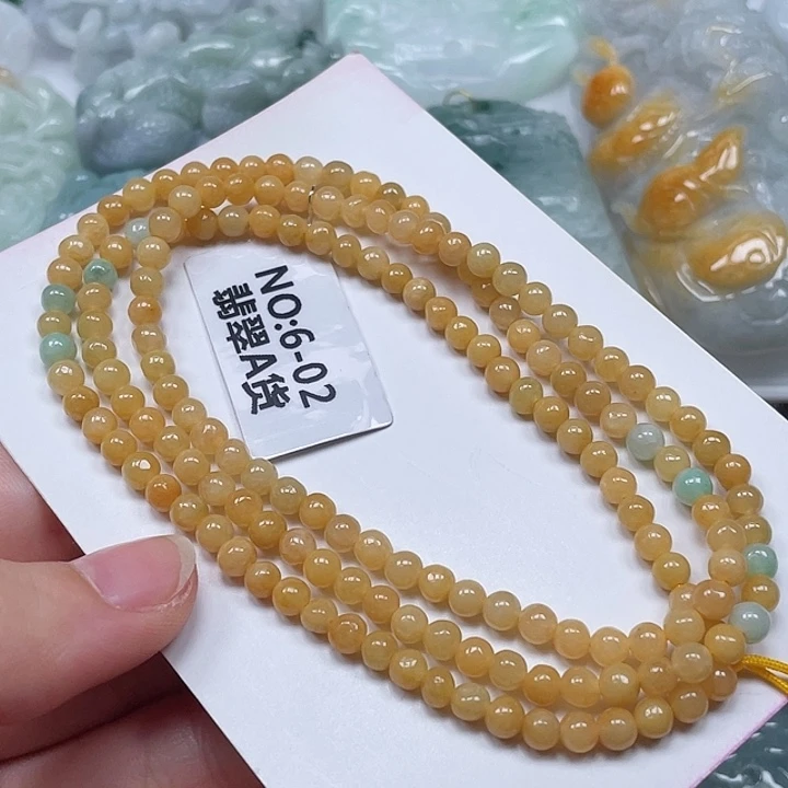 翡翠未镶嵌颈饰卡4mm