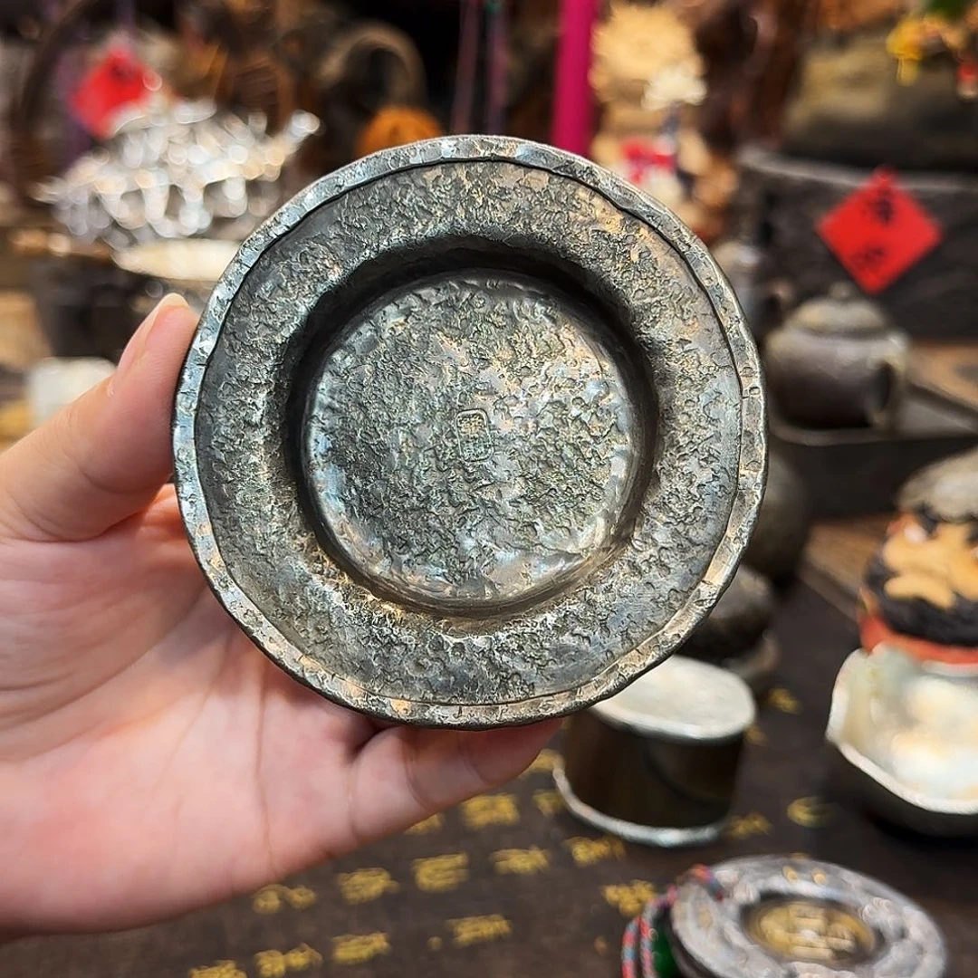 茶案紫砂手工锻打锡杯垫茶周边边边边