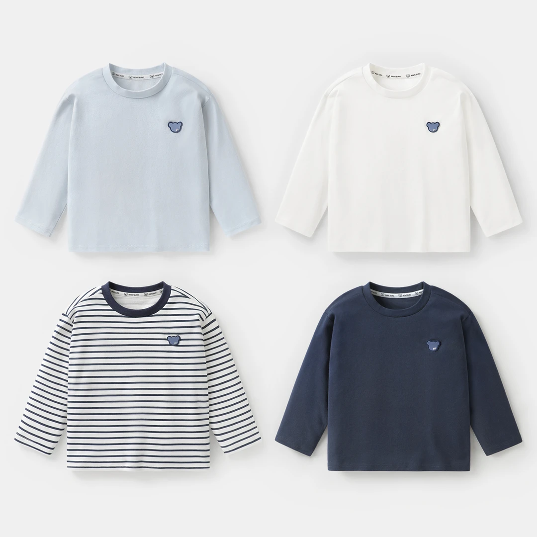 【秋季新款】右欧儿童基础款百搭长袖T恤休闲抗菌上衣儿童潮U16675