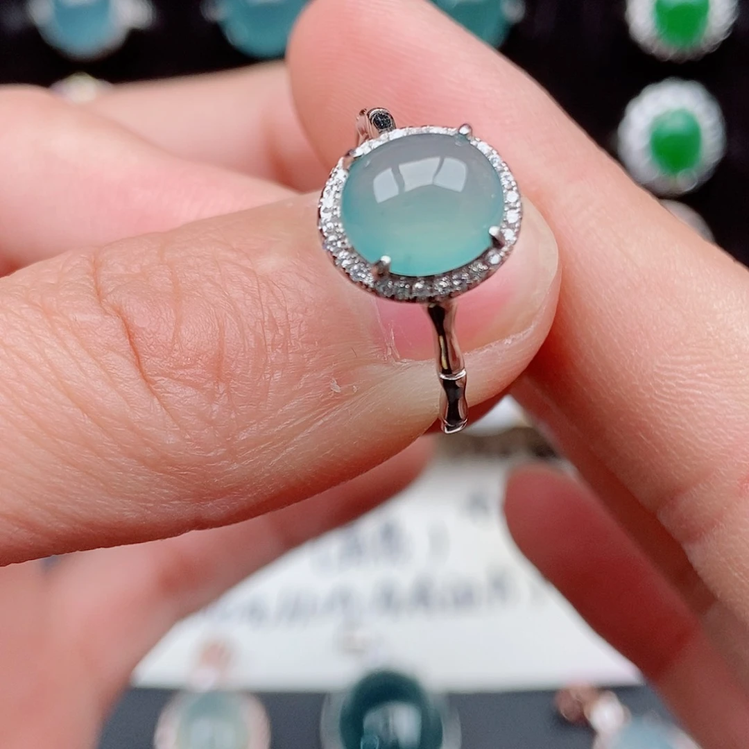 翡翠戒指银S925镶嵌0956825