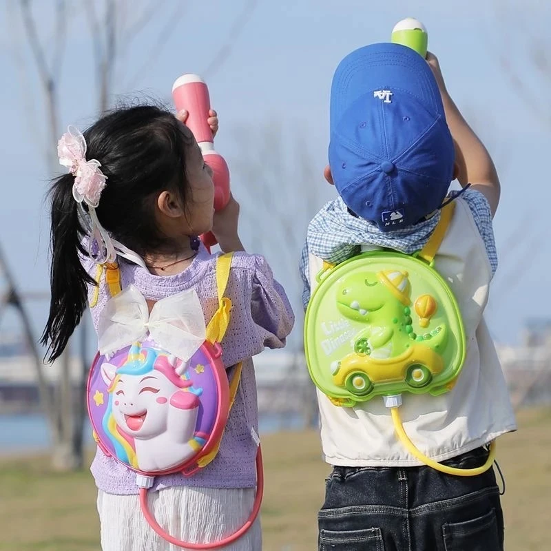小孩夏日户外对战打水仗神器大容量滋水枪抽拉式背包水枪趣味