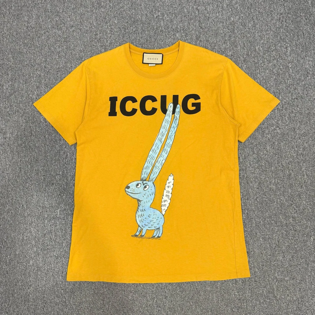 99新 GUCCI/古驰 13772600 Gucci古驰 黄色长耳朵短袖 M码