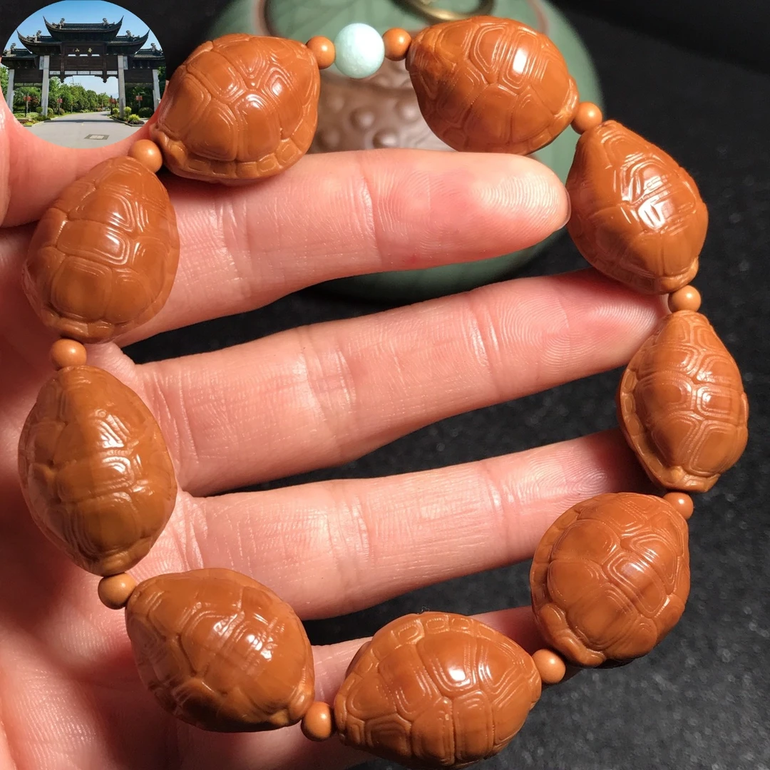 橄榄核雕刻随形富甲天下手串老油核龟壳手链男女配饰文玩包邮