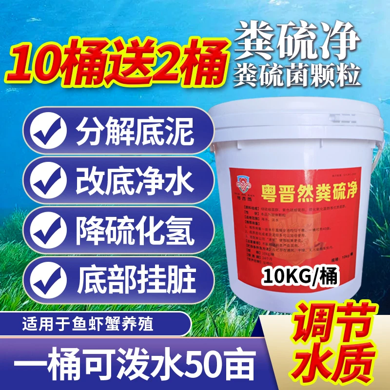 粤晋然粪硫净粪硫菌水产专用池塘生物改底颗粒分解淤泥黑泥调净水