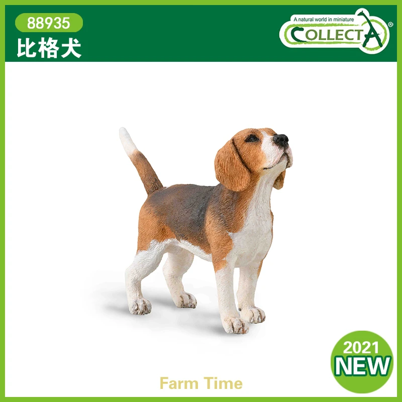 英国CollectA我你他仿真农场动物模型玩具88935比格犬狗2021款