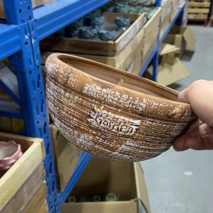 陶瓷花盆单场满9.9发18*9