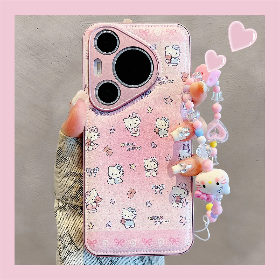 适用华为pura70pro+手机壳70Ultra少女粉晕染可爱Kitty猫pura80女