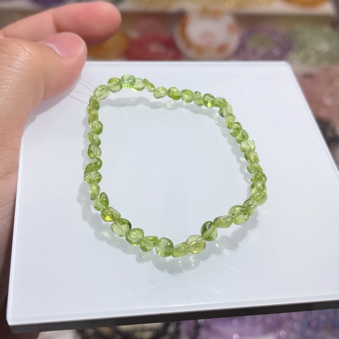 水晶未镶嵌手链橄榄石糖豆单圈